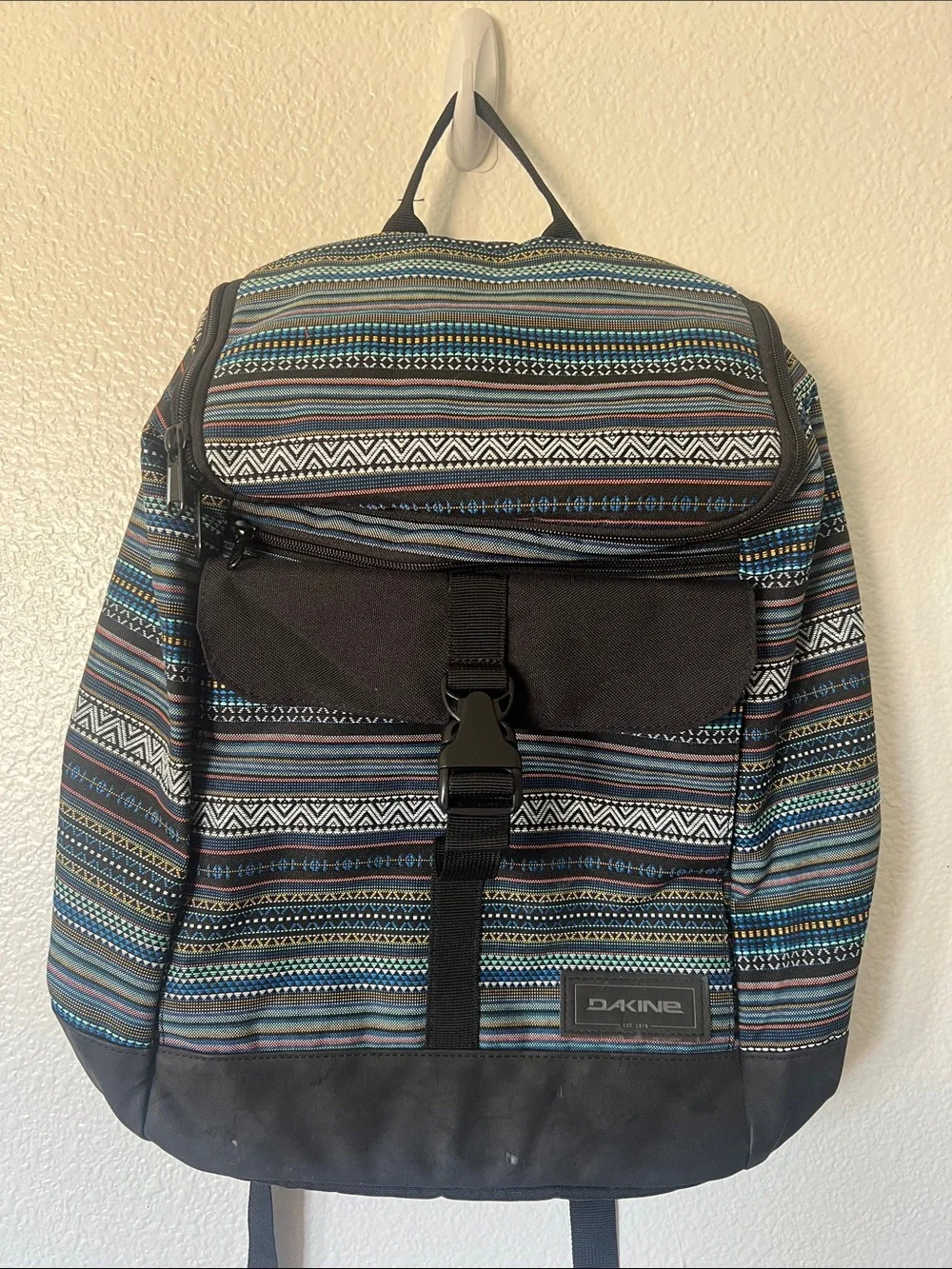 Dakine Striped Blue & Black Patterned Backpack